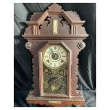 Wood hanging clock w/key included 14.5ï¿½w x 4.5ï¿½d