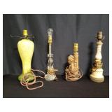 Box of vintage lamps
