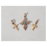 14k & 10k gold  cross pendants