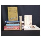 Box of vintage gun and motor books