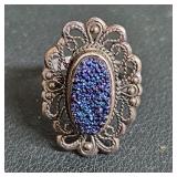 Victorian Style Sterling Ring size 7 weighing