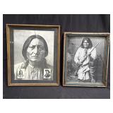Pair of framed Native American prints Geronimo &