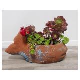 Succulant plant in pottery fish planter