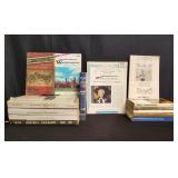 Box of vintage gun and motor books