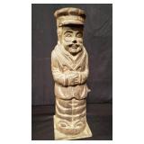 Antique carved wood figural wine case