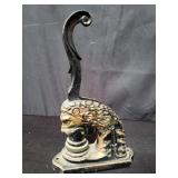 Antique lion head cast iron seal press