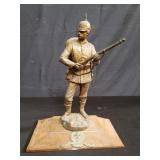 Vintage imperial German solider brass statue on