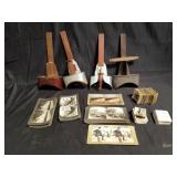 Group of stereoscopes with images