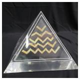 Signed hand painted acrylic pyramid