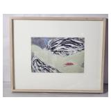 1985 Hand signed oilstick, pastel, gouache "