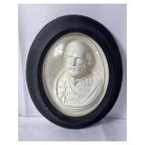 Framed 3D ceramic cameo 12.5" x 10.5"