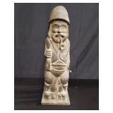 Antique carved wood figural wine case