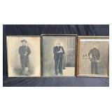 Group of antique accented photo print portraits
