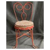 Antique iron wood ice cream chair 21"h