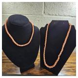 2 Coral Necklaces. 22" and 15"Please Note