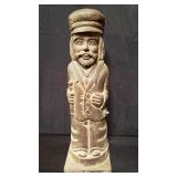 Antique carved wood figural wine case