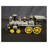 Vintage hand painted cast iron locomotive toy