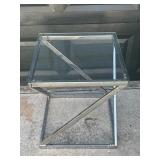glass top chrome side table