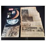 Group of vintage magazines and newspaper