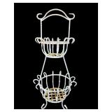 Vintage 2 tier metal plant stand