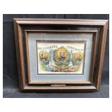 Antique embossed lithograph cigar box label in