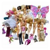 13 Barbie dolls & accessories
