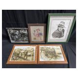 Group of prints and photos on gelatin paper