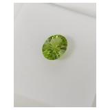 1.50ct oval quantum cut peridot gemstone 9x7mm