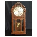 Tall wood mantle clock