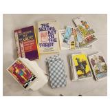 2 decks vintage tarot cards & books