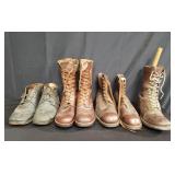 Box of vintage military style boots