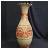 Large ceramic vase hand painted