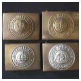 4 German brass buckle belts PB