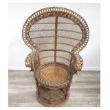 Vintage 1970s mid century natural woven wicker