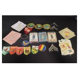 Group of vintage patches and handkerchiefs