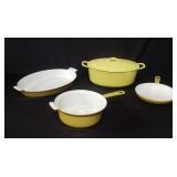 Group of vintage Dutch oven Descoware, Belgium,