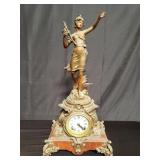 Vintage brass Ansonia mantel clock