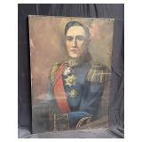 Vintage framed oil on board officers portrait