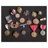 Group of German medals and pins from WWII