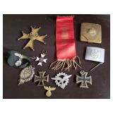 Group of German medals, belt buckle, etc from WWII