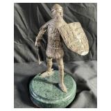 Vintage sterling knight sculpture on marble base