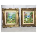 Vintage Louis Cardin enamel on copper hand painted