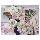 Antique colorful tablecloths & napkins