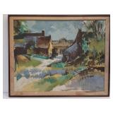 Vintage serigraph on canvas