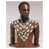 Signed & dated ceramic Swahili bust sculpture
