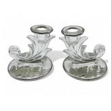 Vintage Fostoria silver flower candlesticks 4