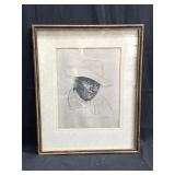 Pencil signed a/p hand accented print on