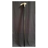 Rabbit pewter handle walking cane