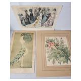 1946 hand drawn & signed nude art & 1920s prints