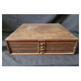 Vintage wood tabletop flat file
